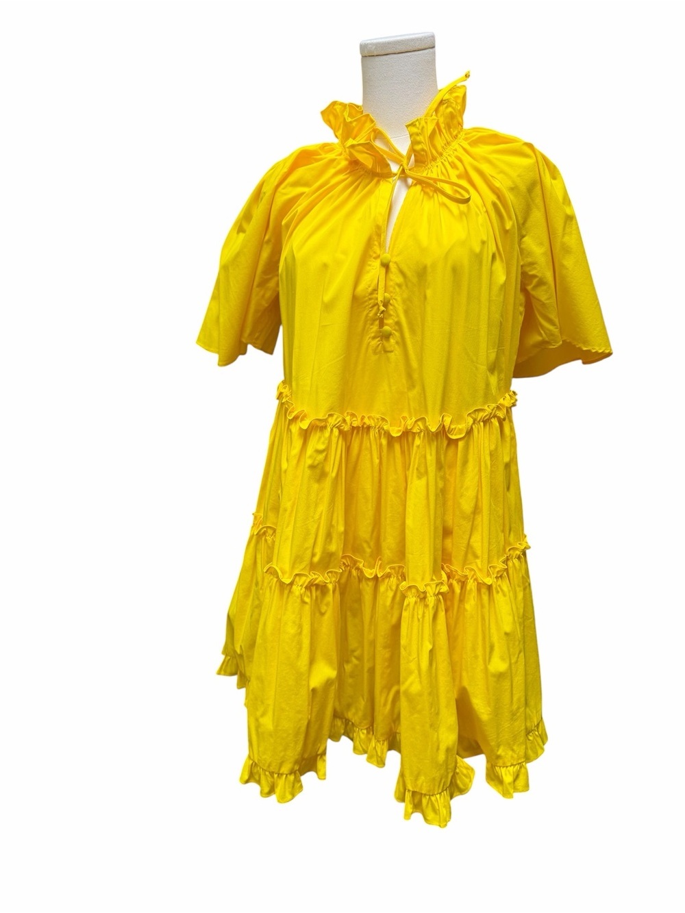 C_3 CHARINA SARTE Mila Tunic Dress Mango Yellow Ruffles
